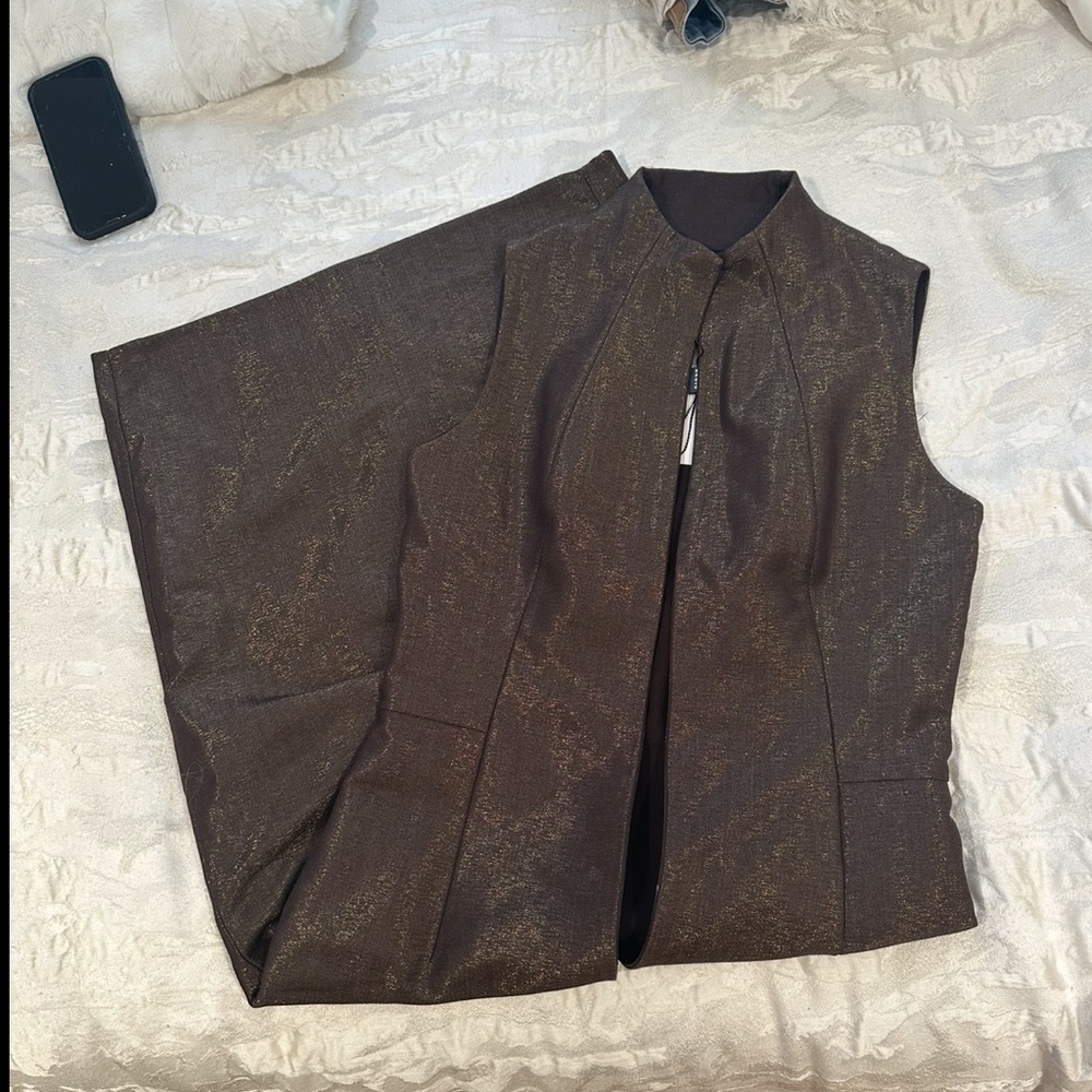 Akris Wool Elegant Brown Sleeveless Dress - Picture 9 of 13